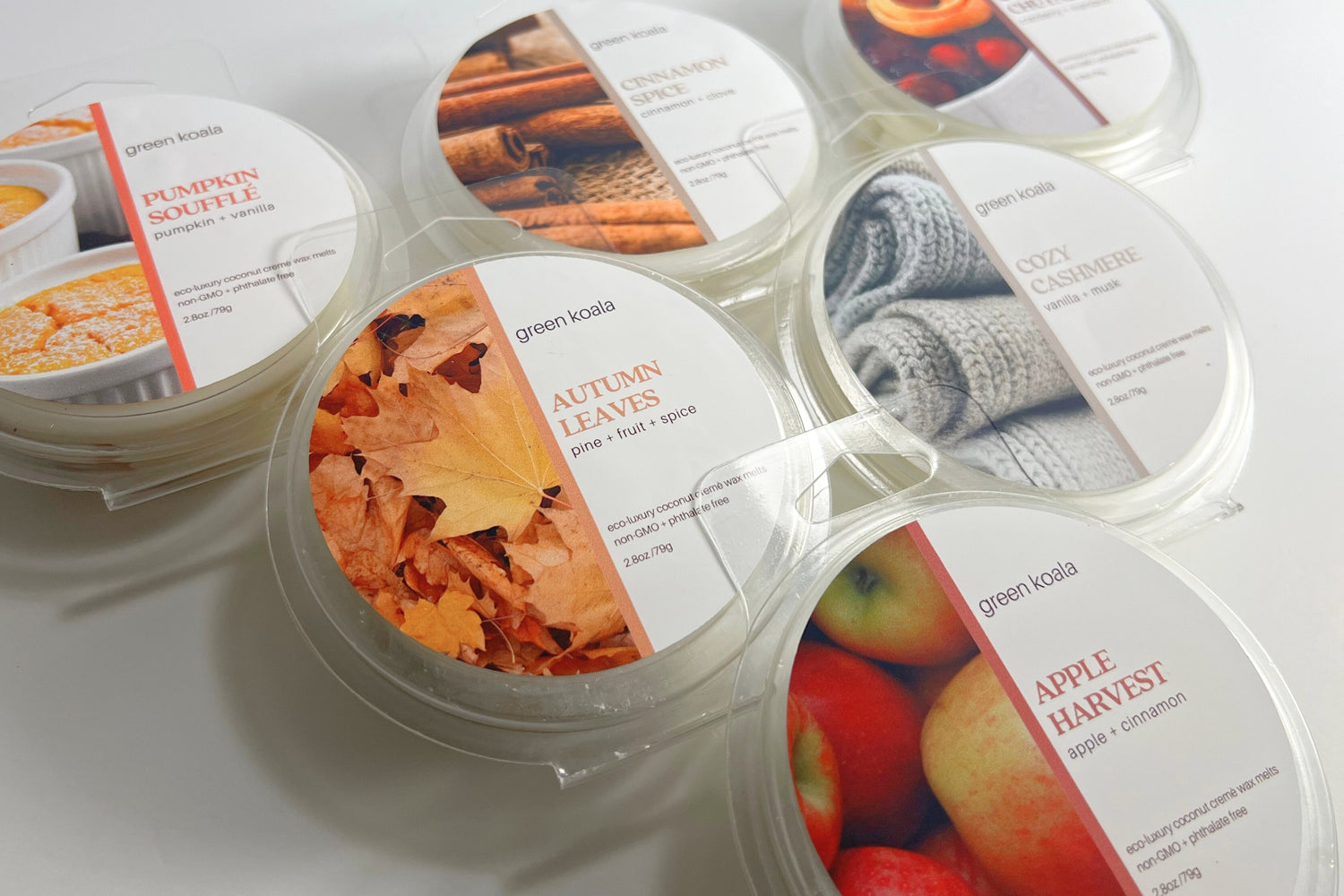 Image of Non-Toxic Wax Melts in Fall Scents.