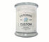 Personalized 12oz hydrangea candle with custom “Entering” town sign label, coordinates, and eco-friendly coconut wax blend