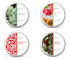 Holiday candle scents in a sampler box of 6oz tins - fresh pine, christmas eve, peppermint vanilla and holiday wreath.