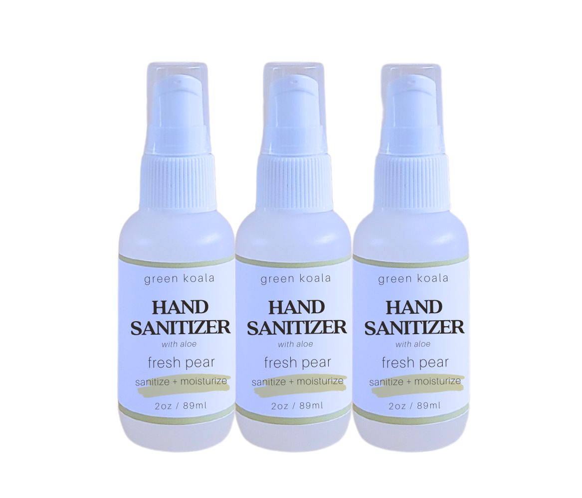 Green Koala Organic 2oz Hand Sanitizer in fresh pear scent 3 pack