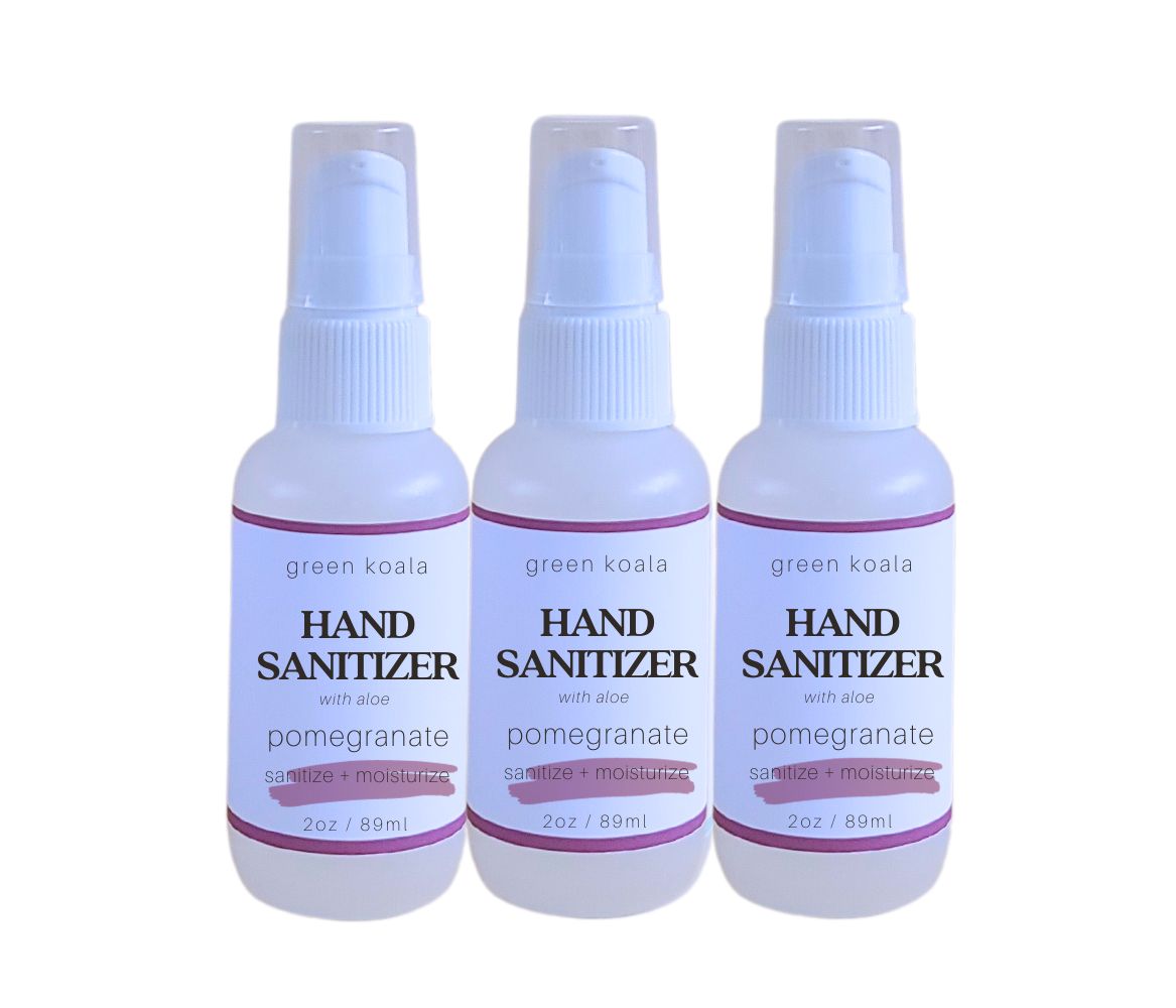 2oz Green Koala Organic Pomegranate Hand Sanitizer 3 Pack