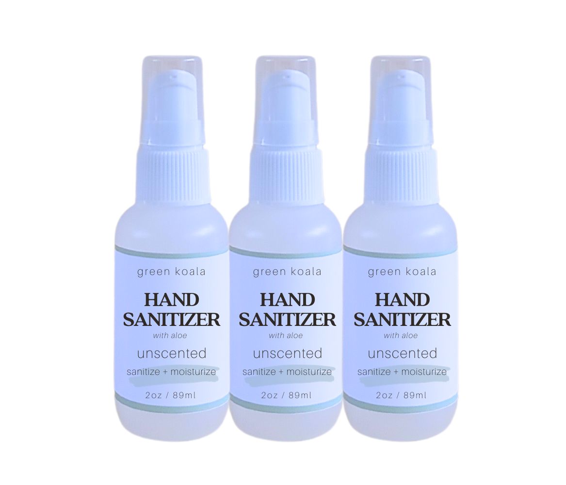 2oz Green Koala Organic Unscented Hand Sanitizer 3 Pack