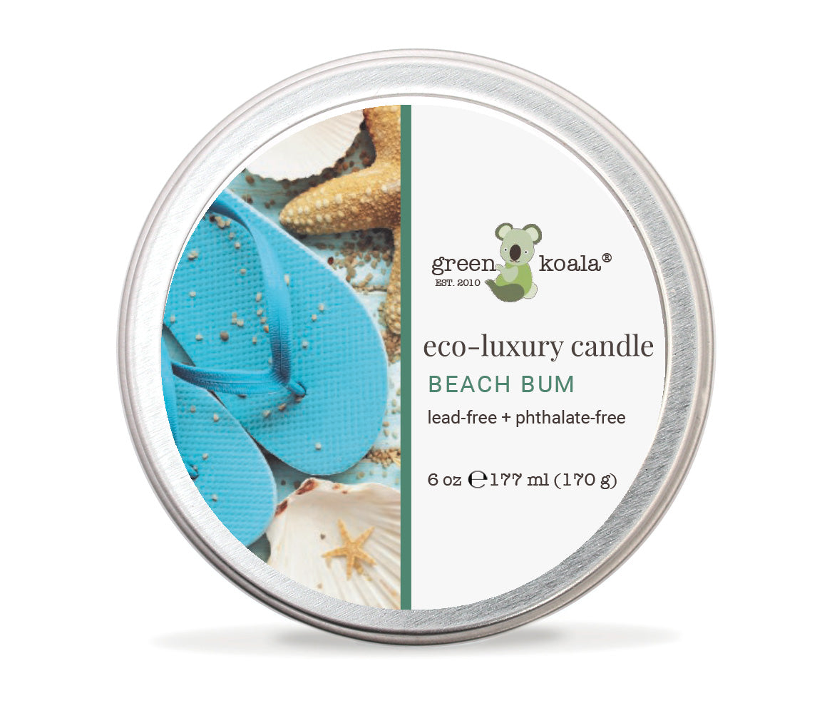 Green Koala Organic Beach Bum Eco-Luxury Candle Tin With Lid