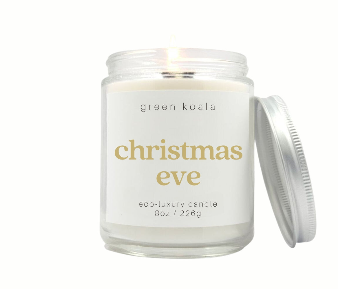 8oz Green Koala Christmas Eve scented Candle. Hand poured in the USA.