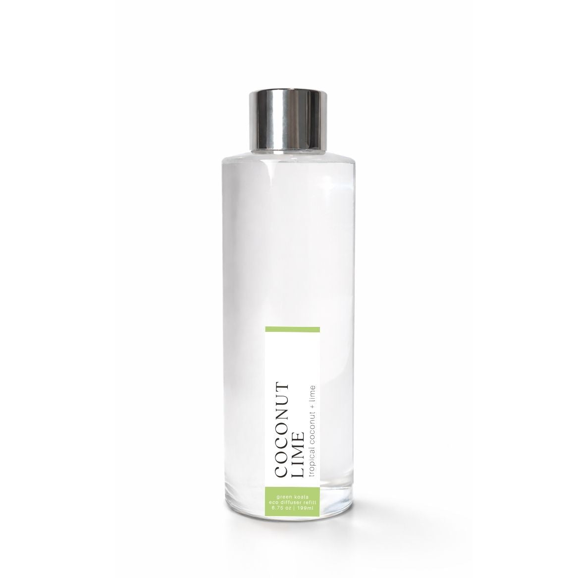 Clear bottle with silver cap labeled &