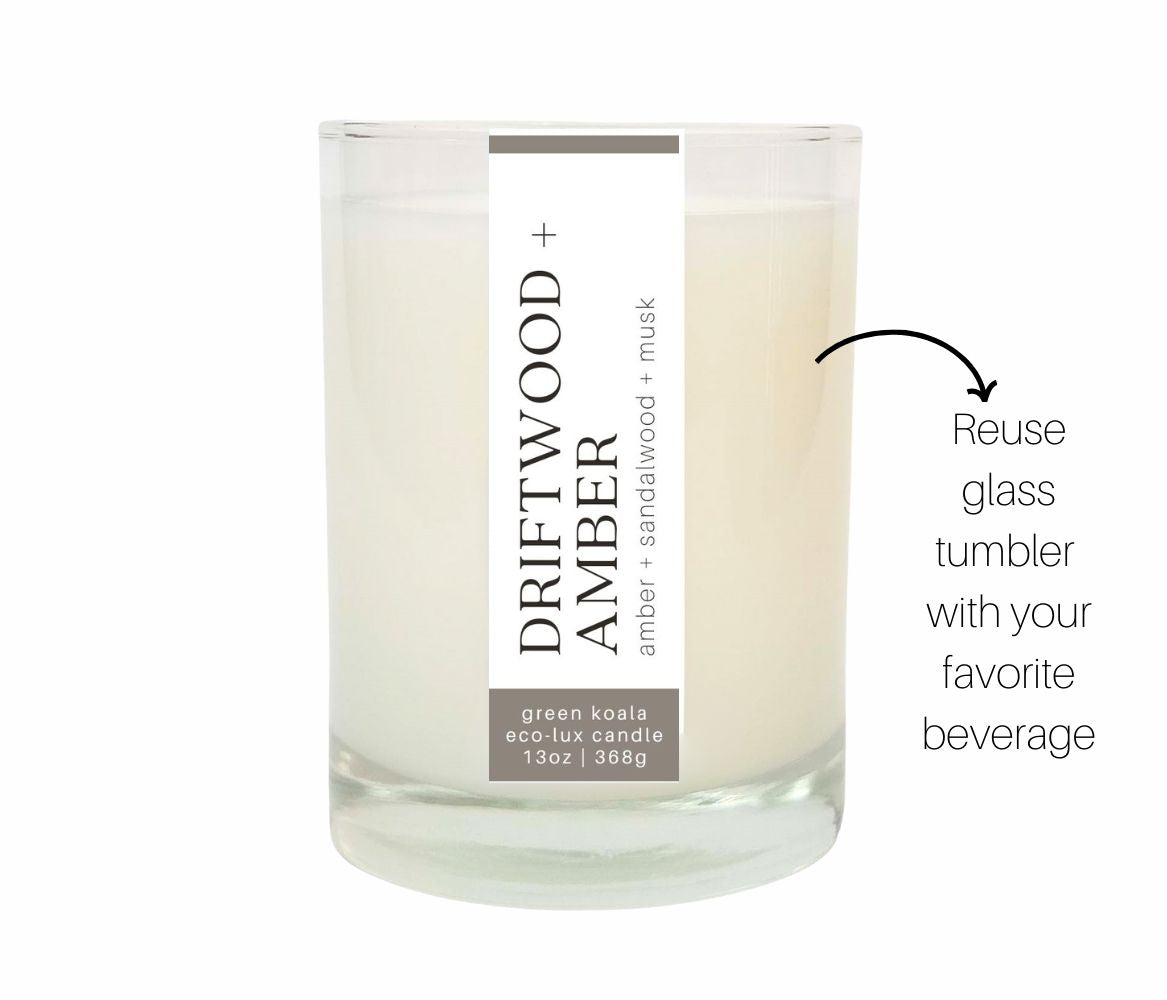 Green Koala Organic Driftwood Eco-Luxury Candle Glass Jar