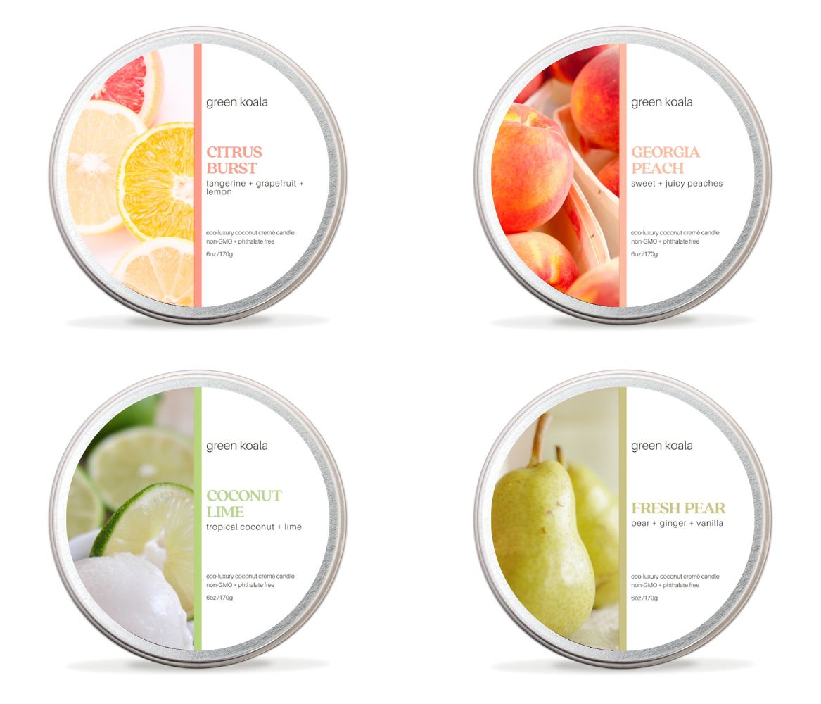 Fruit Medley Tin Candle Sampler featuring travel-sized fruit-scented candles in colorful tins, perfect for relaxation and creating a refreshing ambiance on the go.
