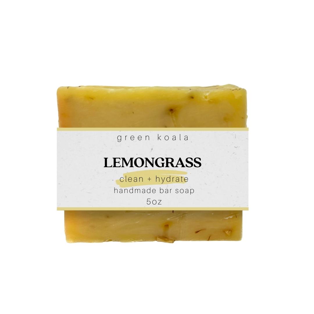 5oz Green Koala Organic Lemongrass Scented Bar Soap.