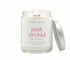8oz Pink Orchid scented eco-friendly candle with silver lid. Non-toxic and cleaning burning.