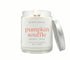 8oz Pumpkin Souffle scented eco-friendly candle with silver lid. Non-toxic and cleaning burning.