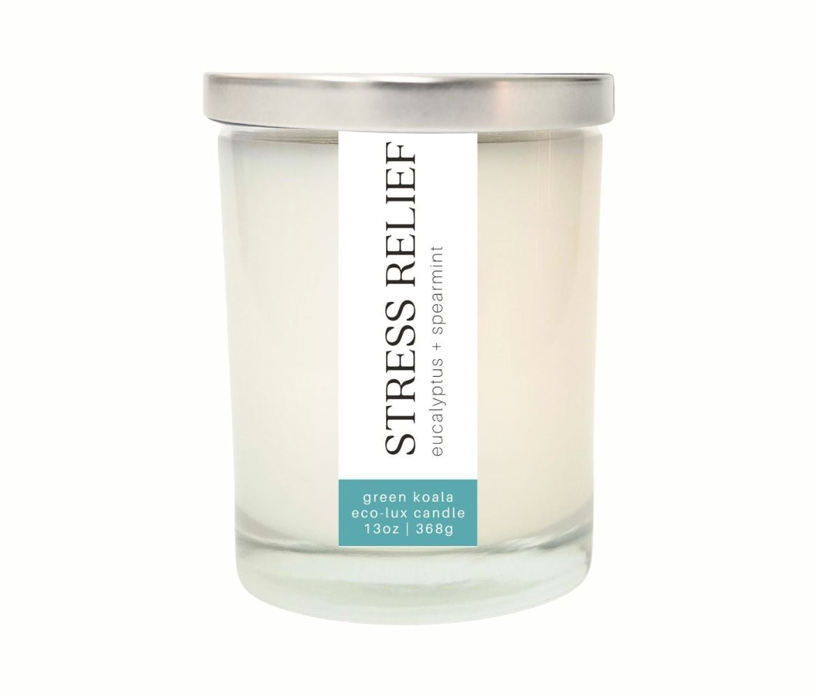 13ozGreen Koala zero-waste stress relief drinking candle with id