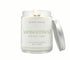 8oz Unscented eco-friendly candle in a glass Jar with silver lid for a clean burn.
