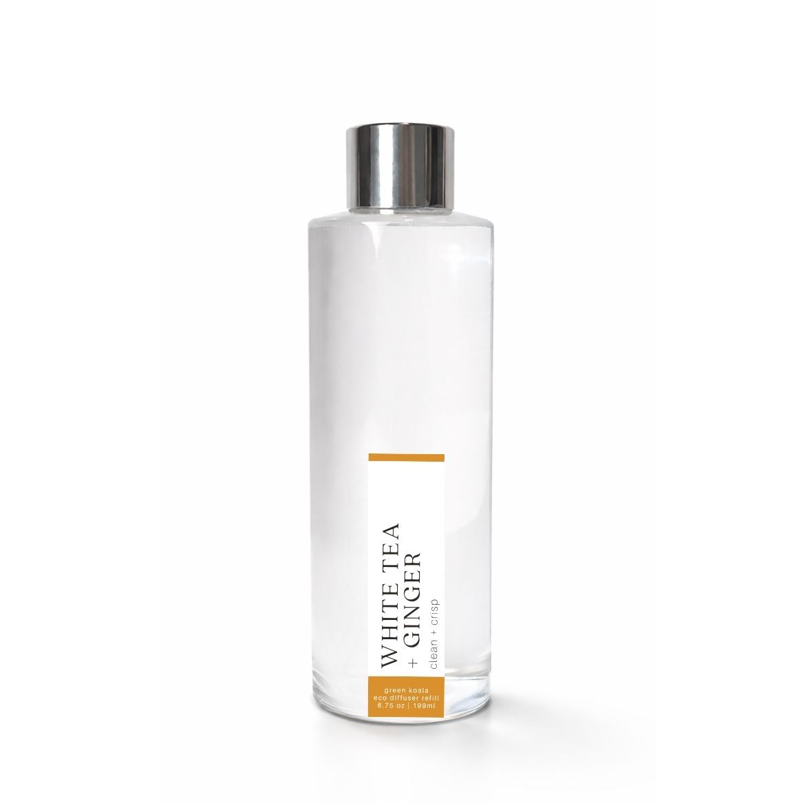 Clear bottle with silver cap labeled &