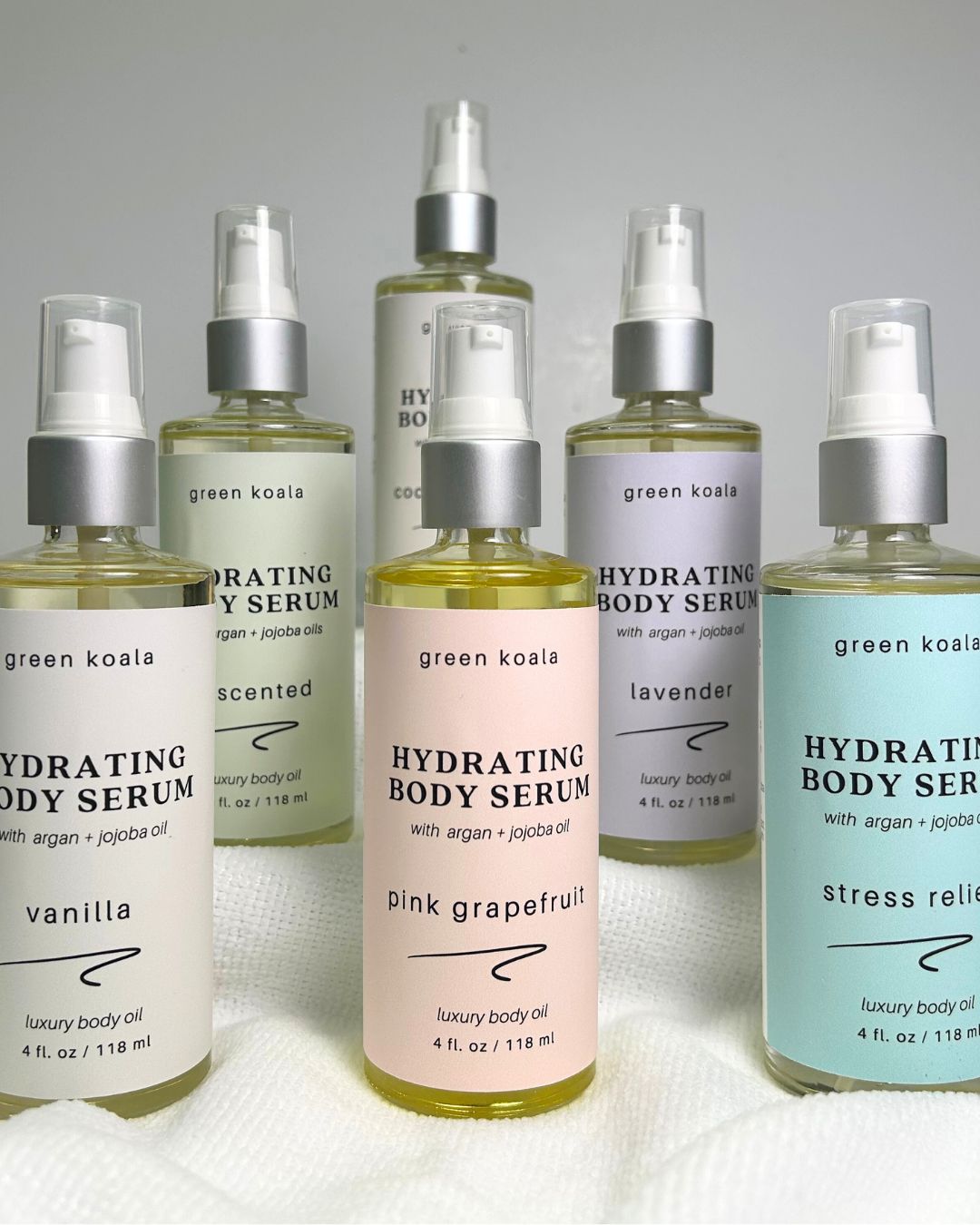 4oz Hydrating Body Serums in a variety of scents