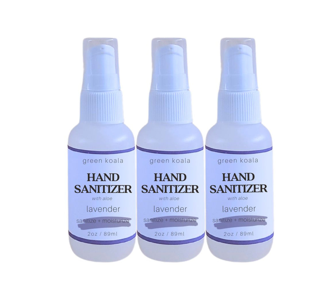 Green Koala Organic 2oz Hand Sanitizer in lavender scent 3 pack