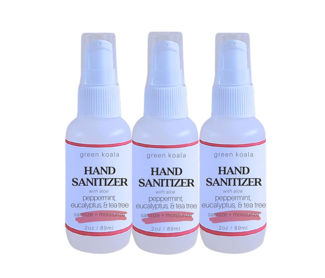 Green Koala Organic Peppermint, Eucalyptus & Tea Tree Hand Sanitizer 3 pack
