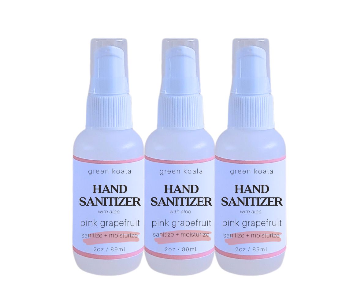 2oz Green Koala Organic Pink Grapefruit Hand Sanitizer 3-Pack