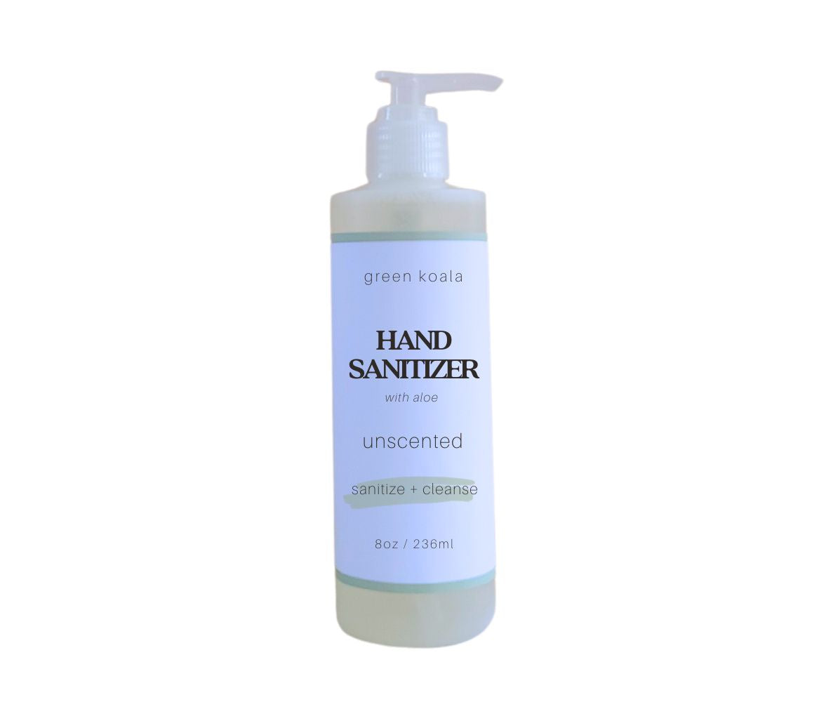 Green Koala Organic 8oz Hand Sanitizer in unscented scent with pump