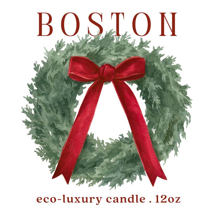 Example of a label for the 12oz custom large wreath with bow design 