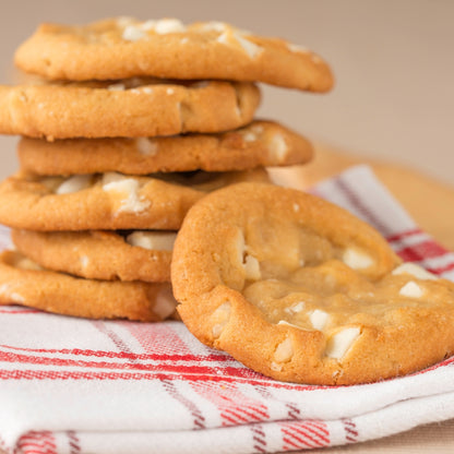 stack of freshly baked vanilla cookies