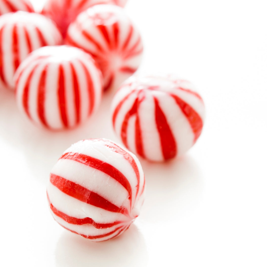 Vanilla and peppermint candy balls.