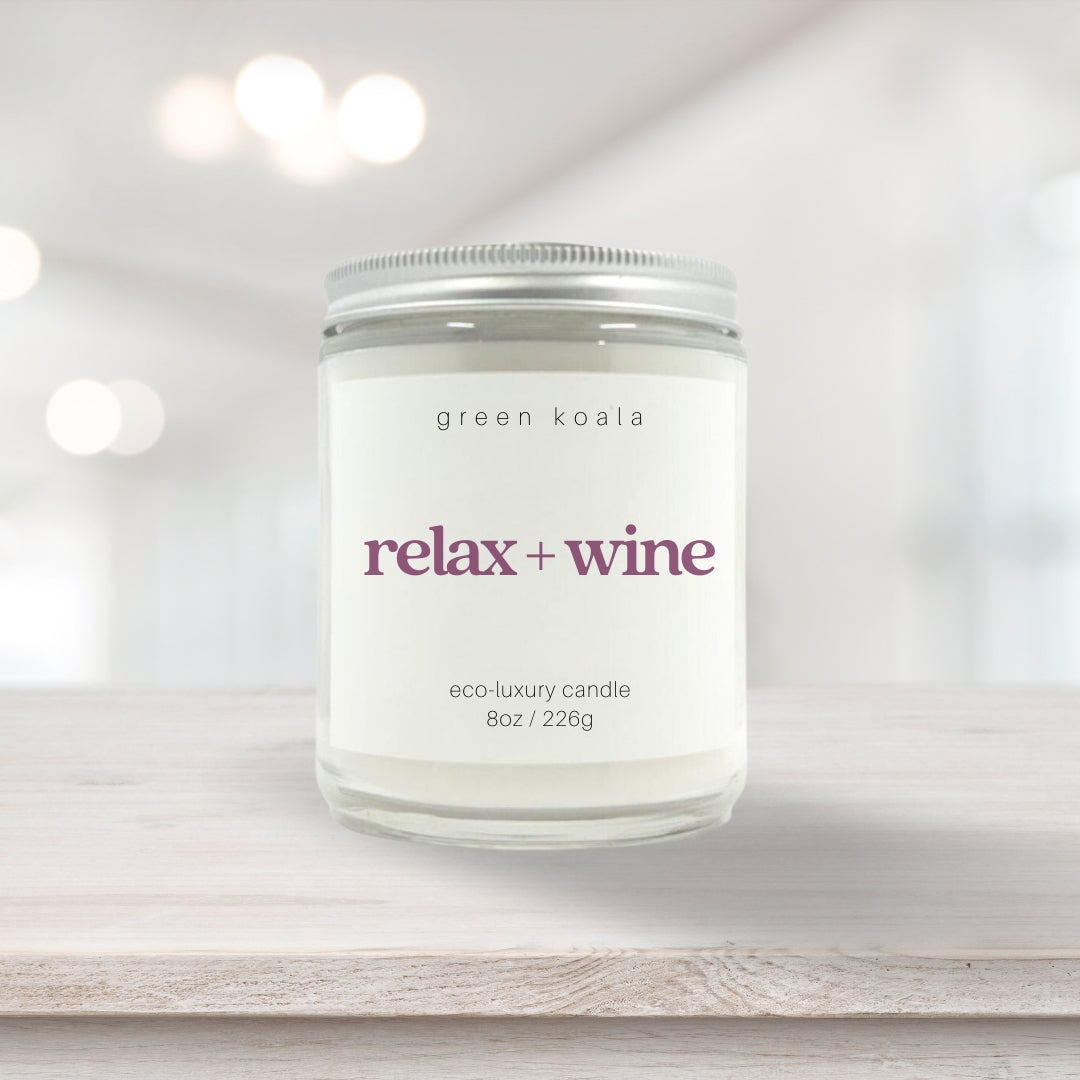 NEW Relax + Wine 8oz Candle