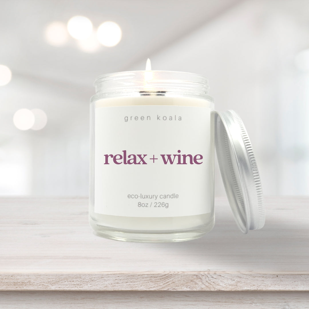 NEW Relax + Wine 8oz Candle