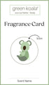 A Green Koala Fragrance Card template with a light green border, featuring a cartoon koala illustration inside a circle labeled &