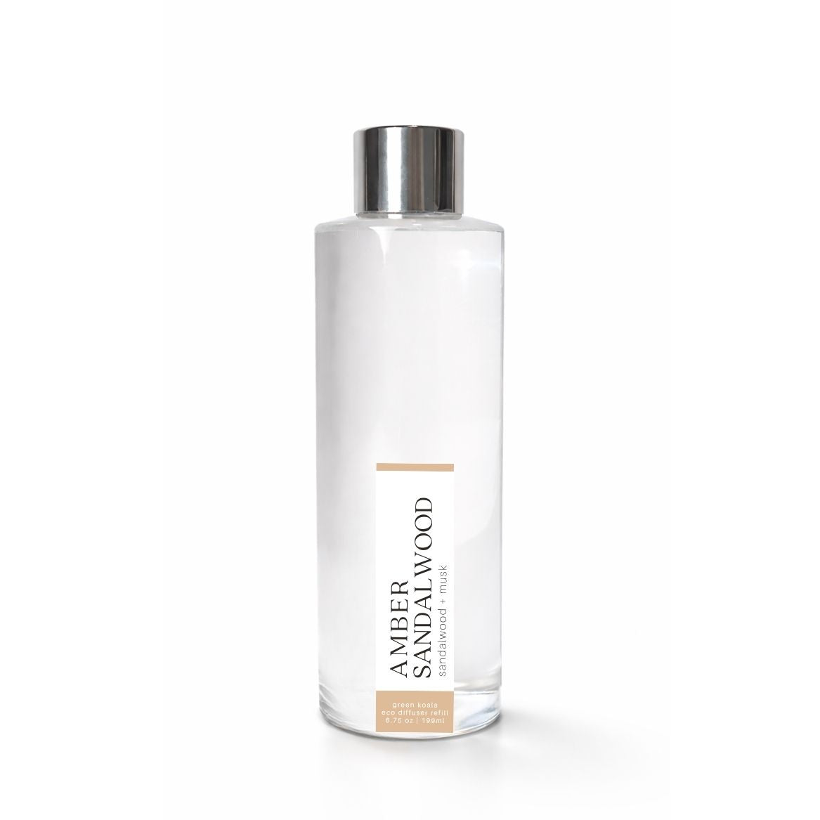 Clear bottle with silver cap labeled &