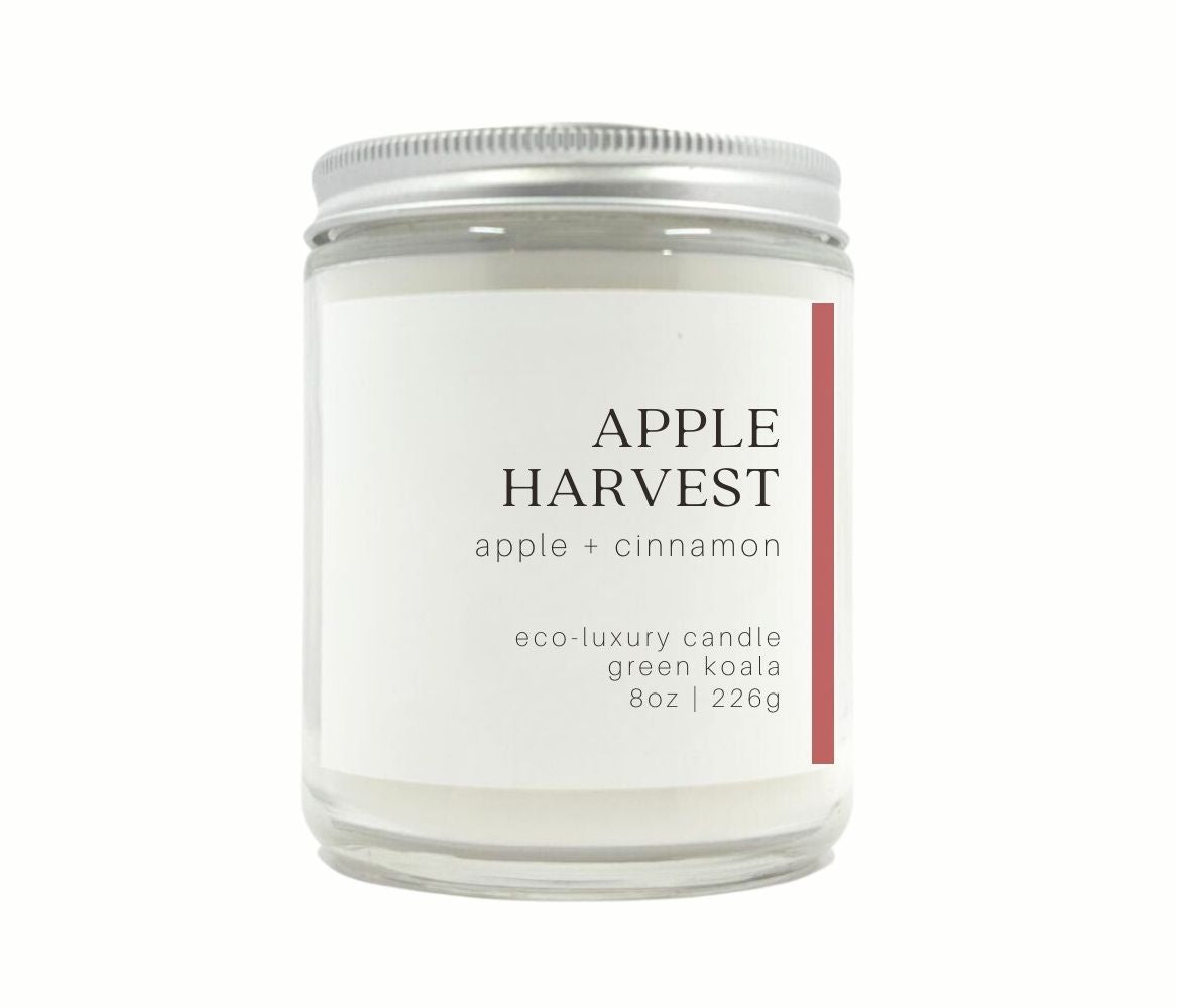 8oz Apple Harvest non-toxic Coconut Wax candle with silver lid