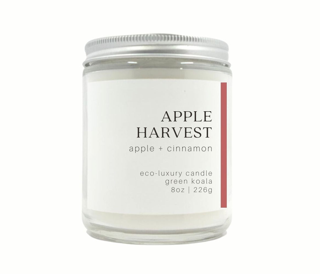 8oz Apple Harvest Coconut Wax candle with lid for a clean burn. 