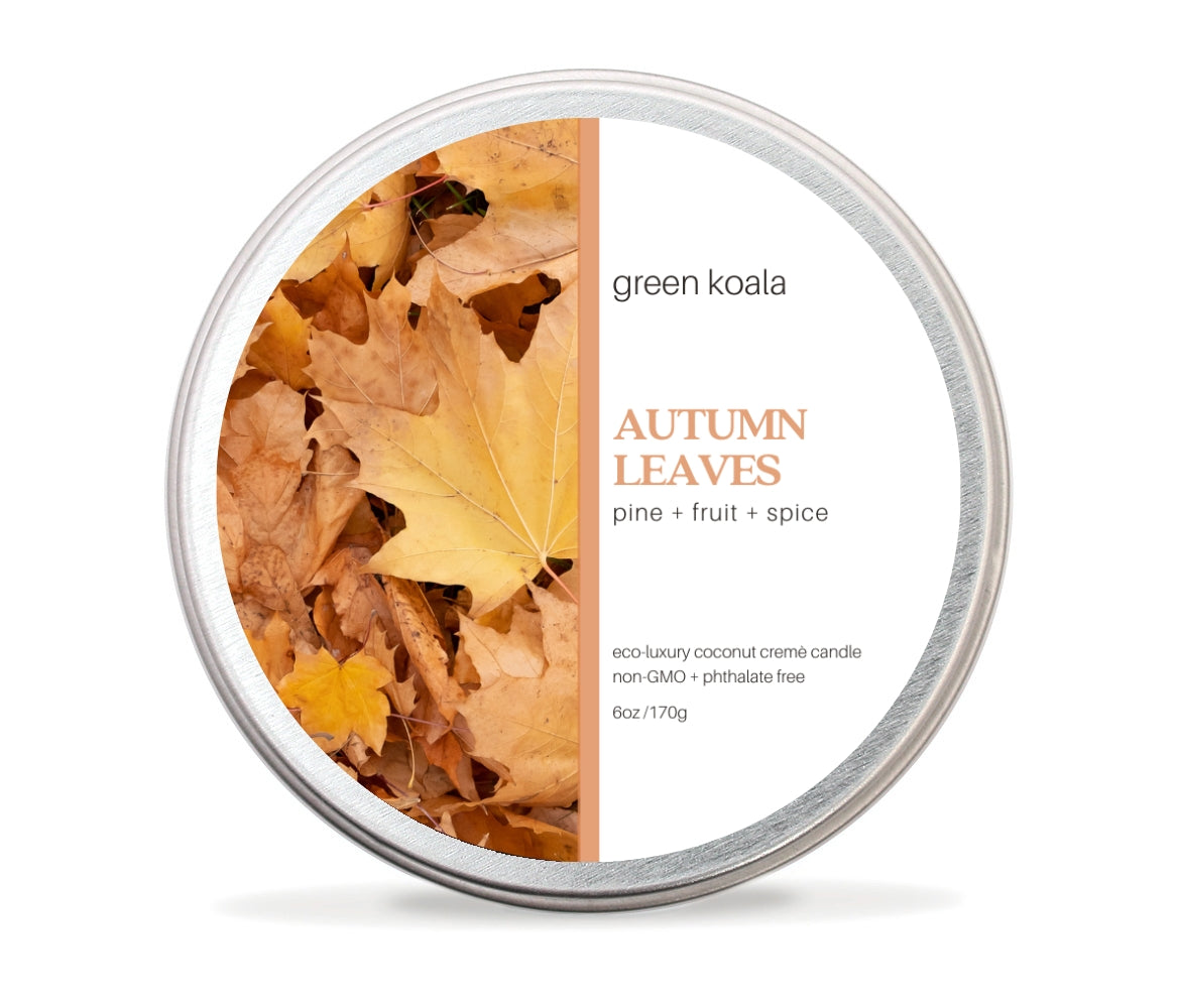 Autumn Leaves Non-Toxic 6 oz Candle Tin by Green Koala