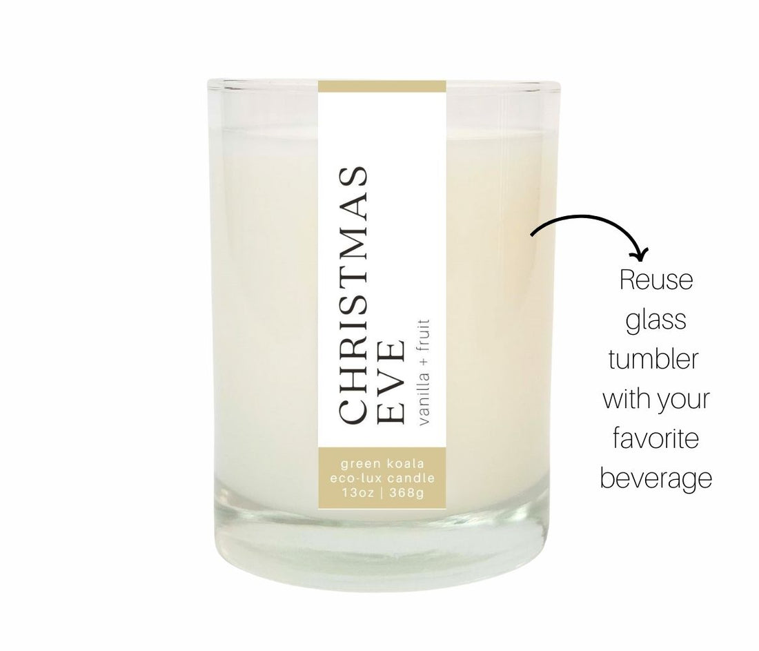 13 oz Green Koala Organic Christmas Eve Eco-Luxury Candle Glass Jar