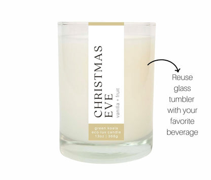 13 oz Green Koala Organic Christmas Eve Eco-Luxury Candle Glass Jar