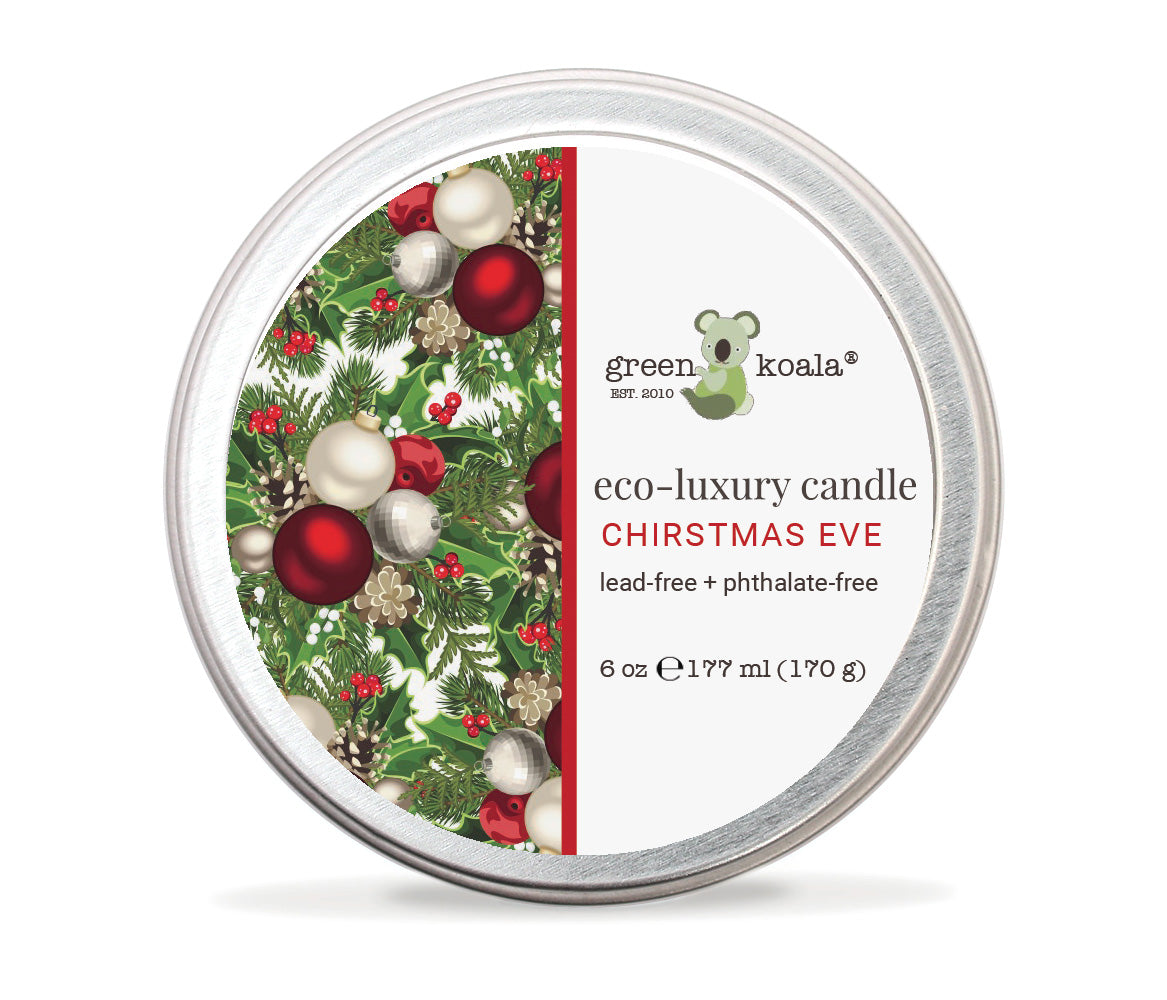 Christmas Eve 6oz Tin Candle made with coconut wax.