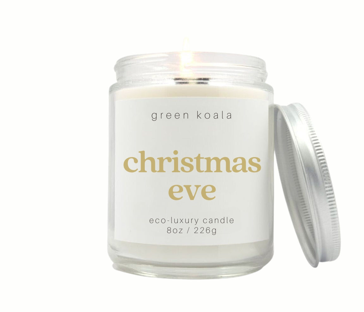 8oz Green Koala Christmas Eve scented Candle. Hand poured in the USA. 