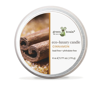 Green Koala Organic Cinnamon Eco-Luxury Non-Toxic Candle Tin With Lid