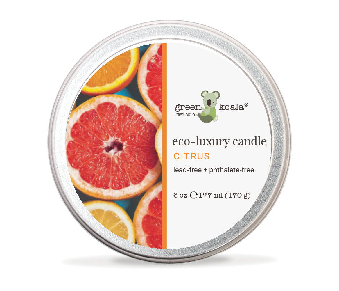 Green Koala Organic Citrus Eco-Luxury Non-toxic Candle Tin With Lid