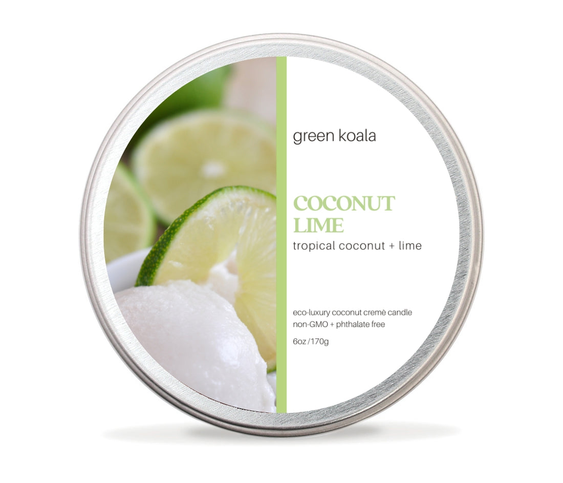 Coconut Lime Non-Toxic 6 oz Candle Tin by Green Koala