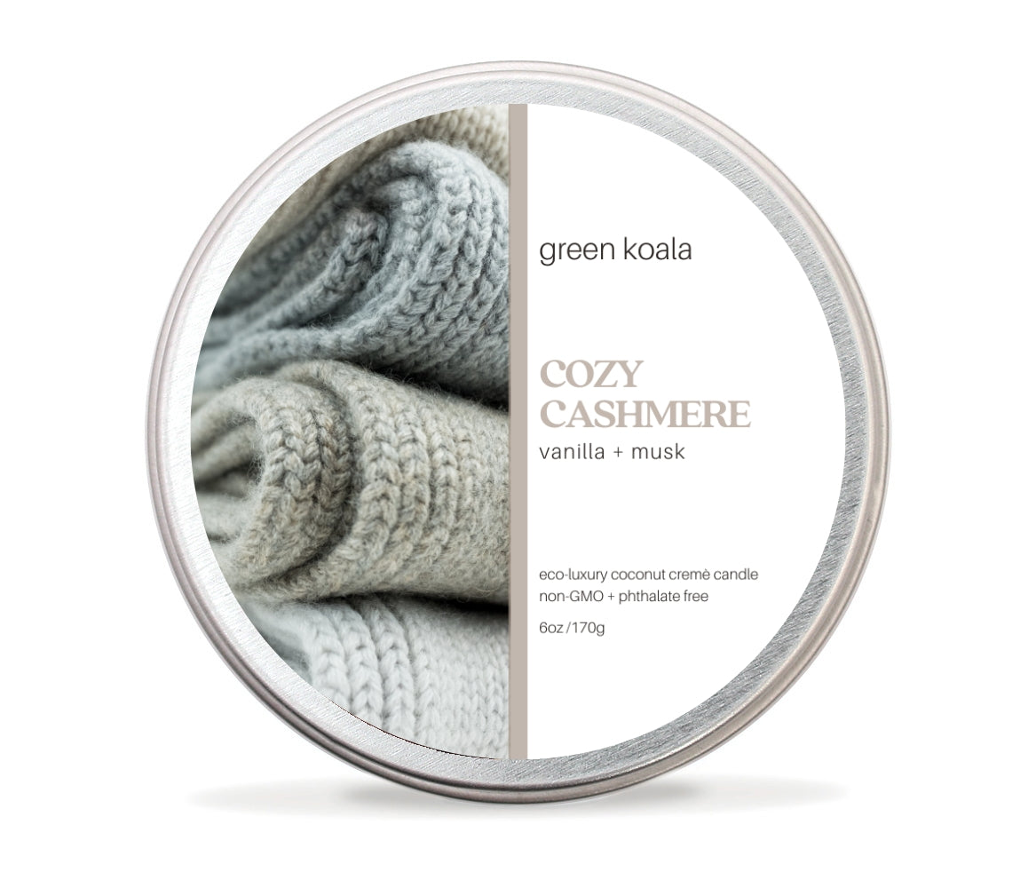 Cozy Cashmere Non-Toxic 6 oz Candle Tin by Green Koala