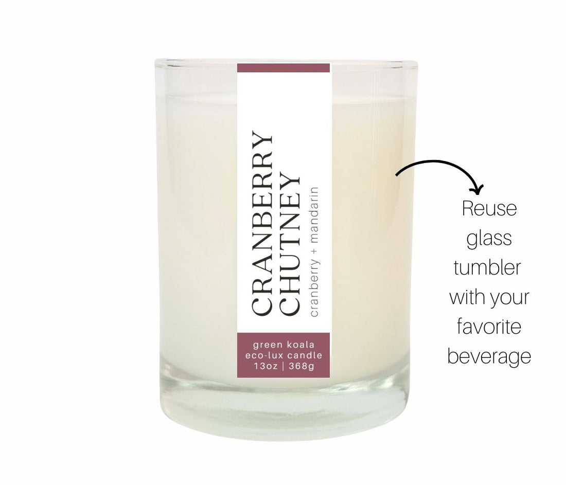 Green Koala Organic Cranberry Eco-Luxury Candle Glass Jar With Lid