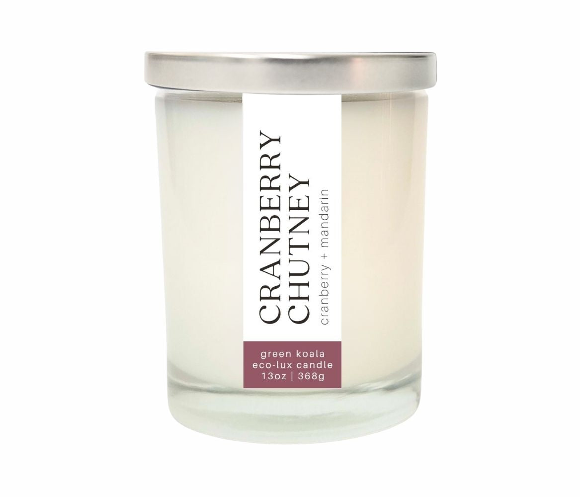 Green Koala Organic Cranberry Eco-Luxury Candle 13oz Glass Jar With Lid