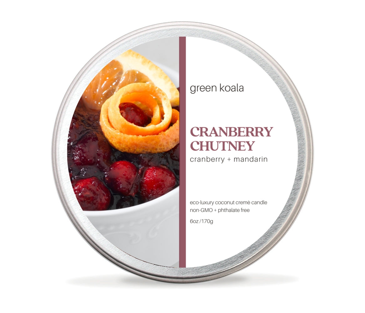 Cranberry Chutney Non-Toxic 6 oz Candle Tin by Green Koala