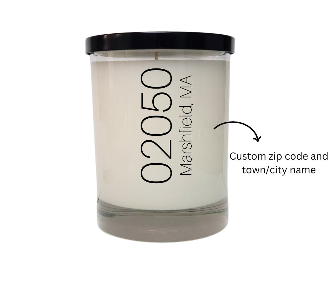 Green Koala Organic Custom Zip Code Eco-Luxury Candles Vertical Label with Text