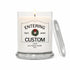 Green Koala personalized Entering town sign 12oz holiday candle with festive wreath, custom town name and established date