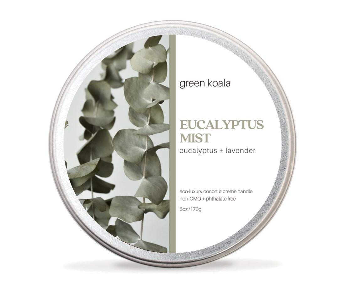 Eucalyptus Mist Non-Toxic 6 oz Candle Tin by Green Koala