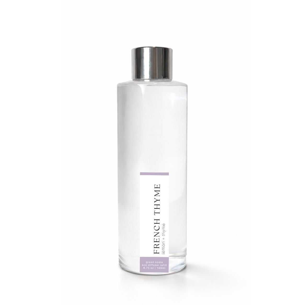 Clear bottle with silver cap labeled &