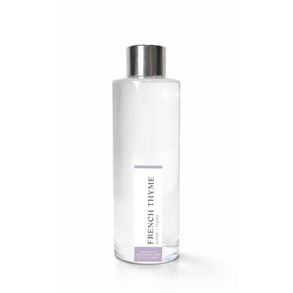 Clear bottle with silver cap labeled &