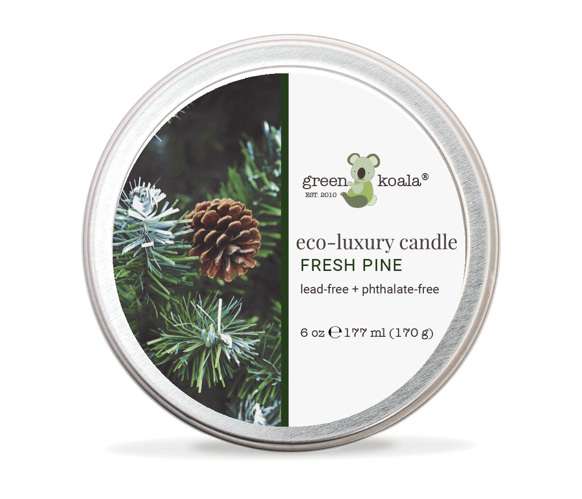 Green Koala Organic Fresh Pine Eco-Luxury Non-Toxic Candle Tin With Lid
