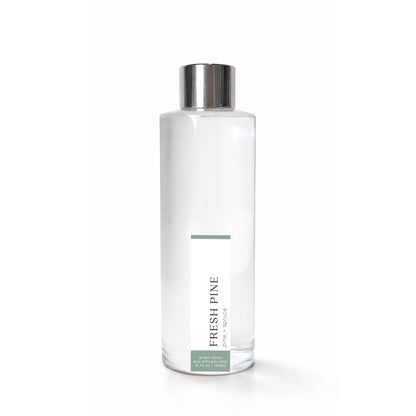 Clear bottle with silver cap labeled Fresh Pine on a white background